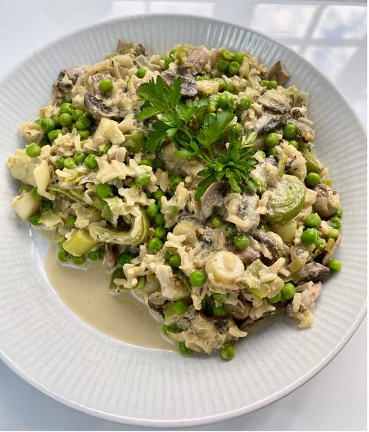 Creamy Mushroom, Leek and Pea Risotto